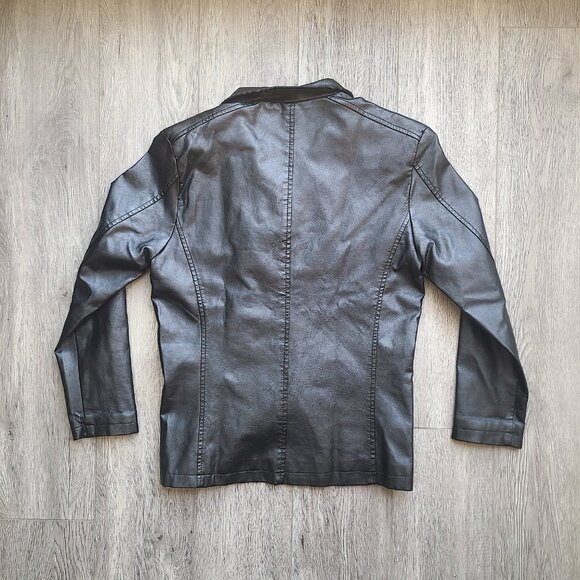 vintage vegan leather jacket! no tag size M-L - Picture 5 of 6